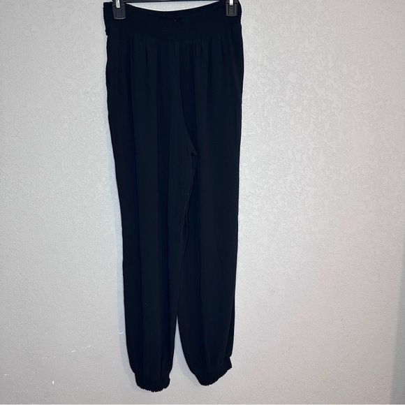 Aerie Women’s XS Elastic Waist Front Pleated Jogger Pants Black Athleisure - Picture 9 of 13